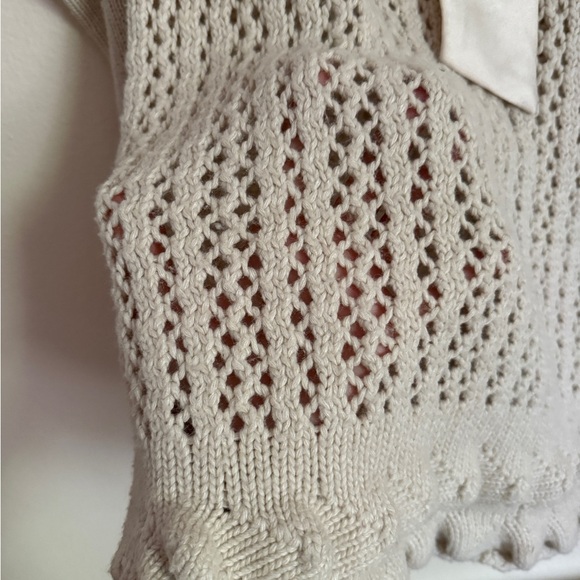 Twin-Set Simona Barbieri Italian Knit Sweater with Bow & Cutout Sleeves – Size M - Picture 5 of 9